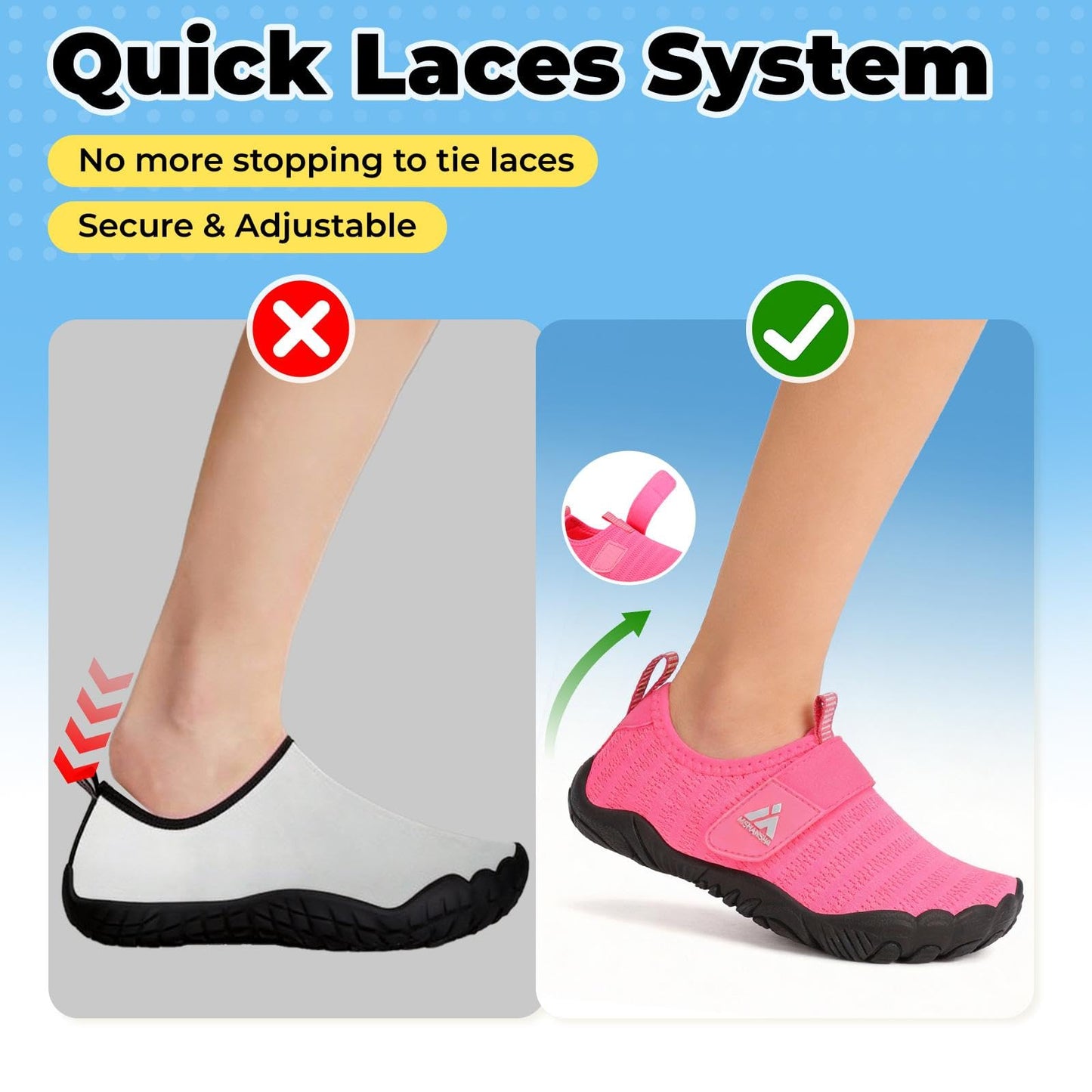 Mishansha Kids Water Shoes Quick-Dry Wide Toe Box Non-Slip Barefoot Shoes Beach Pool Swim Shoes Hot Pink 2 Big Kid