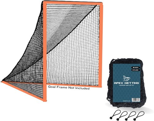 SharkLax Lacrosse Netting Replacement - Weather-Resistant Lacrosse Net for Backyard Goals, Perfect for Enhanced Gameplay and Reliable Performance (Black)