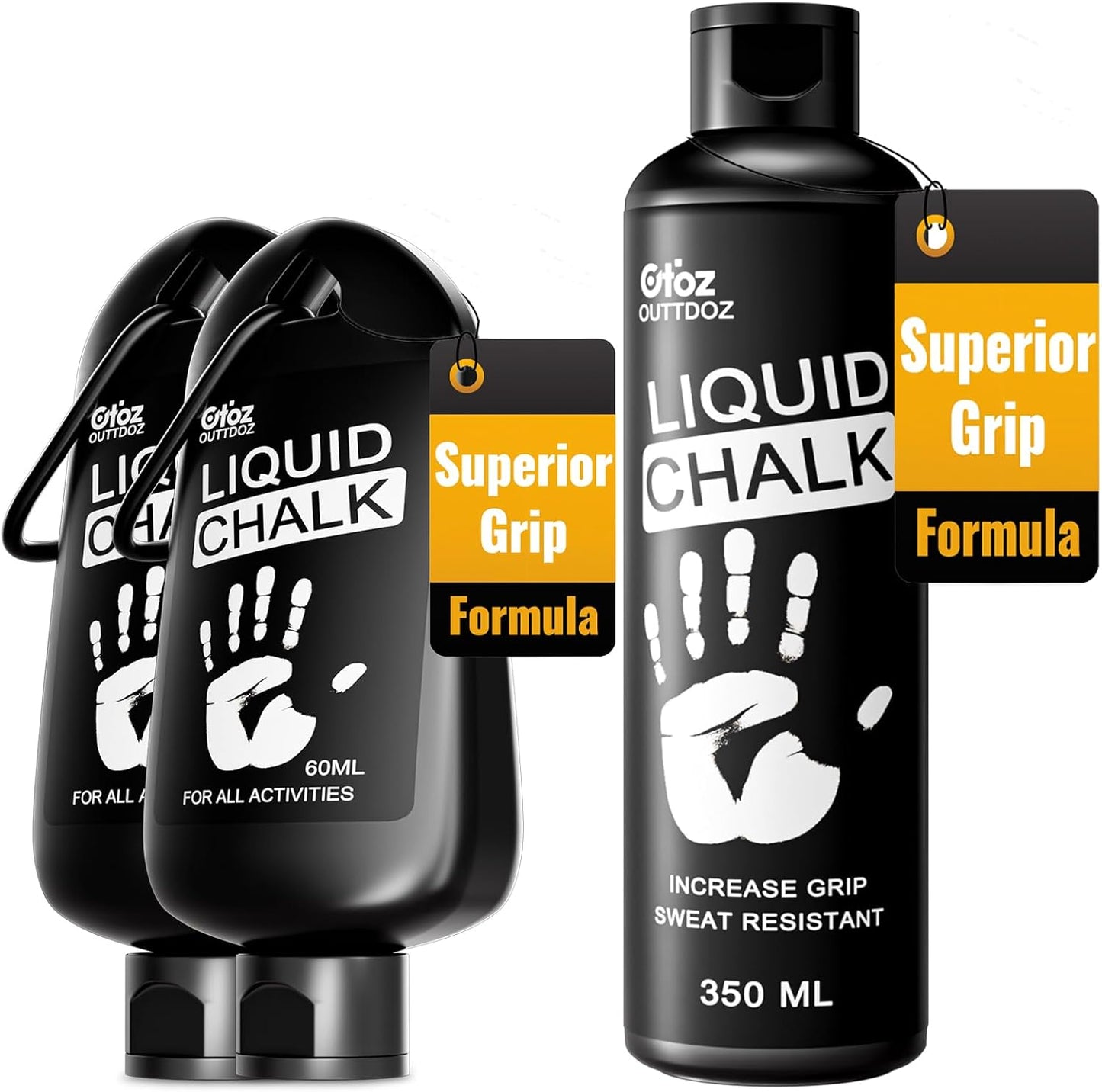 2 oz Superior Grip Liquid Chalk Mess-Free Gym Chalk for Weightlifting, Gymnastics, Rock Climbing, Dancing, Dries in Seconds. Package May Vary.