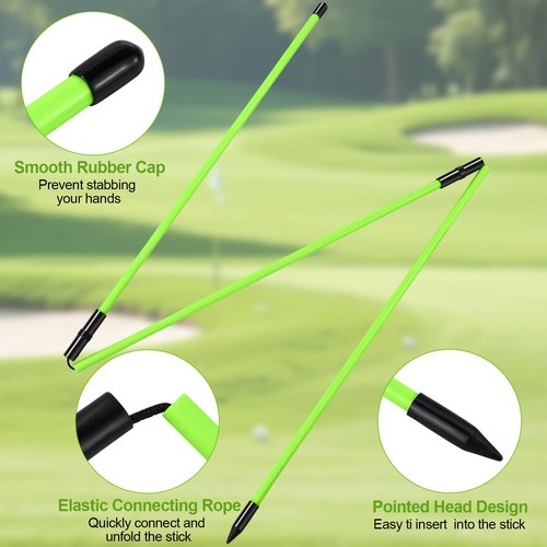 Soulchen 6 Pack Golf Alignment Sticks 48 Inches Collapsible Alignment Rods Golf Practice Rods Training Aid for Aiming Putting Golf Training Sticks with Clear Tube Case for Easy Carrying