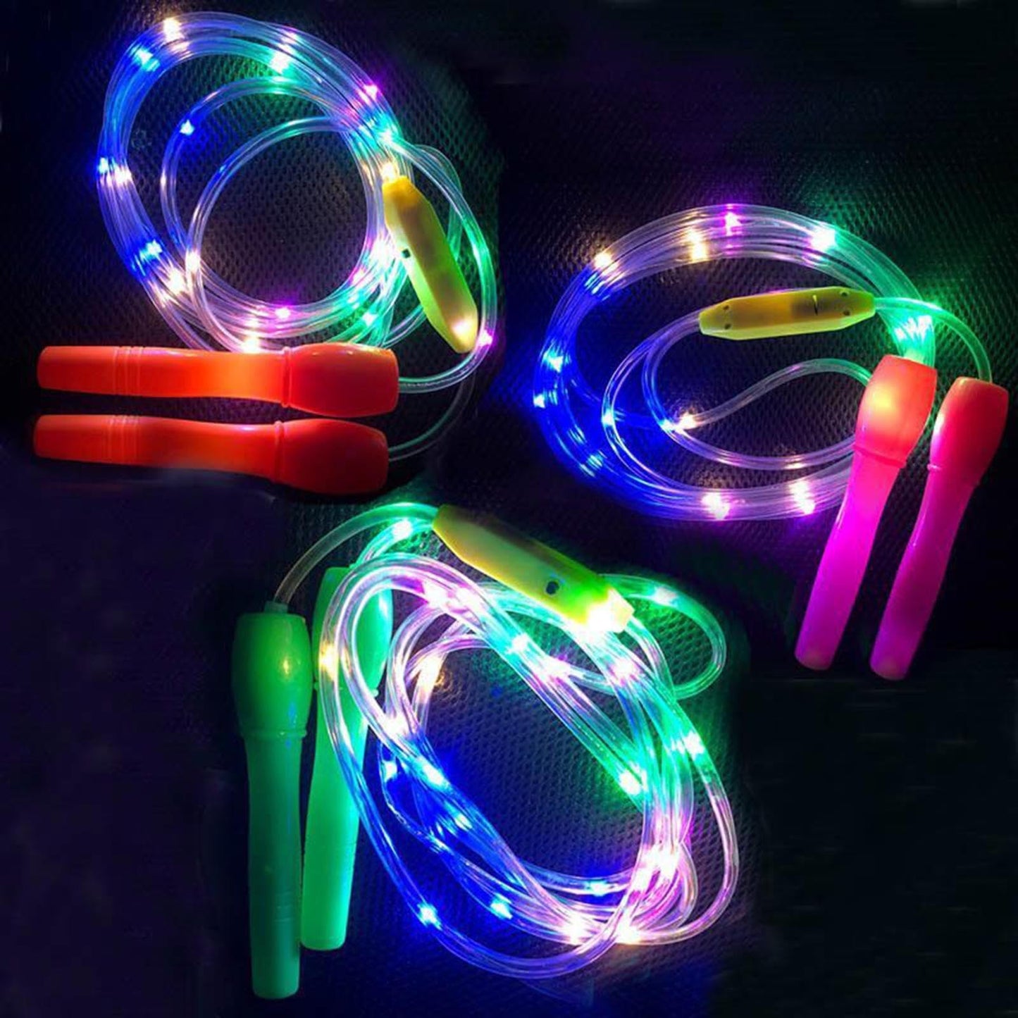 LED Jump Rope - Rechargeable Light Up Skipping Cable, Adjustable Fitness Equipment | Non-slip Fitness Equipment Sport Accessories, Illuminated Exercise Tool, Workout Gear for Women, Girls,