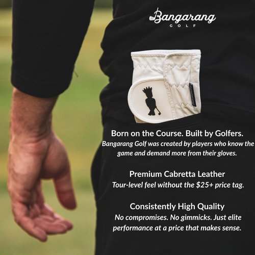 Bangarang Golf PremiumPro Glove - (LH - Med-Large) Premium Cabretta Leather, Anatomical Design, Flexible and Breathable, Durable and Long-Lasting - Professional Feel