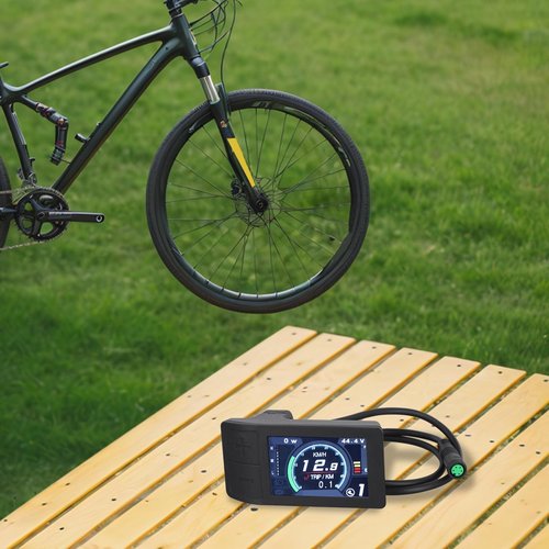 Electric Bike LCD Display 500C for Bafang BBS01 BBS02 HD Motor, 2.2" IPS Screen, Adjustable Brightness, Touch Button, 24V/36V/48V