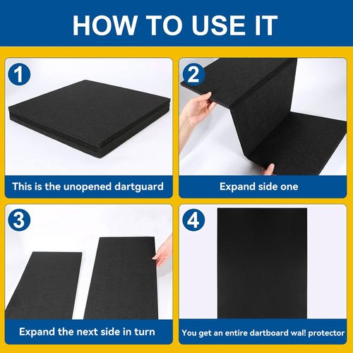 Dart Board Wall Protectors, 24" H X 24" W X 0.5" Thickness, Felt Wall Tiles Dart Board Wall Protector, Dart Board Surround, Dartboard Wall Protector, Dart Board Backboards Cork Board Alternative