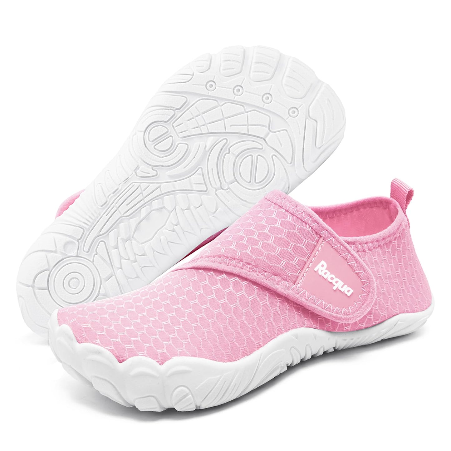 Racqua Girls Kids Water Shoes Non-Slip Swim Beach Outdoor Sports Lightweight Shoes Pool Breathable Quick Dry Aqua Shoes Pink Big Kid 2
