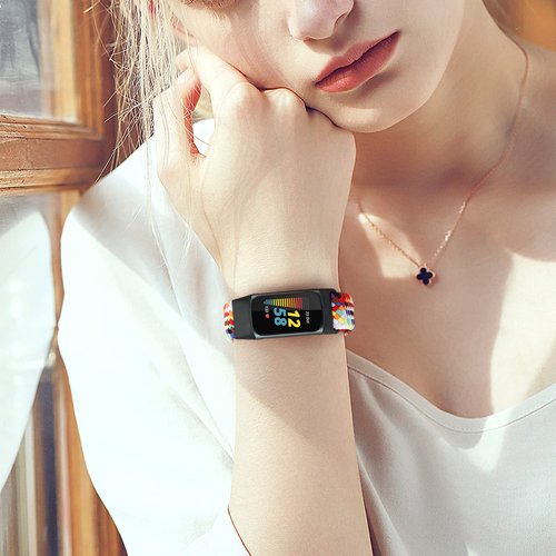 Relting Braided Band Compatible with Fitbit Charge 6/Fitbit Charge 5, Soft Nylon Solo Loop Adjustable Replacement Wristband for Women Men