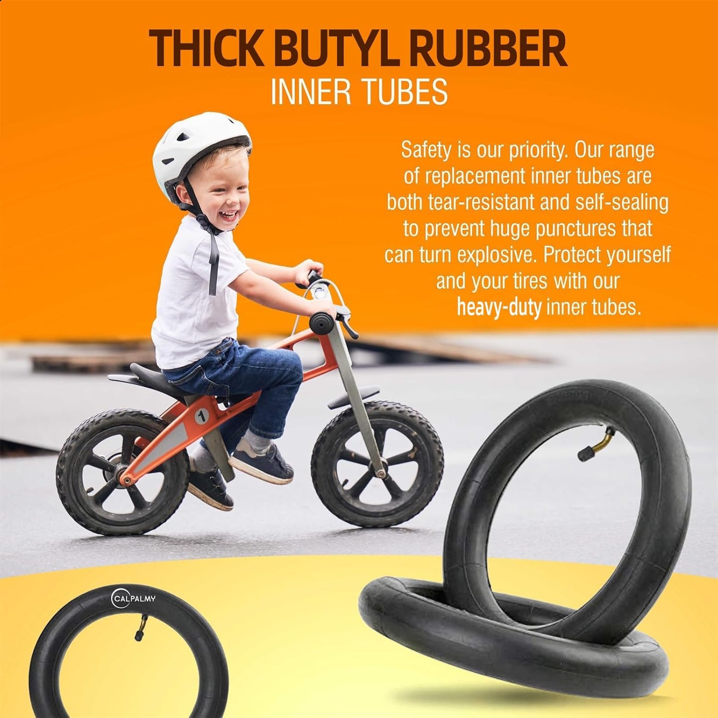 (2-Pack) 10-Inch Replacement Inner Tubes 10" x 1.95/2.125/2.5 - Compatible with Bike Schwinn Trike Roadster/Tricycle/BoB Revolution Motion - Made from BPA/Latex Free Quality Butyl Rubber