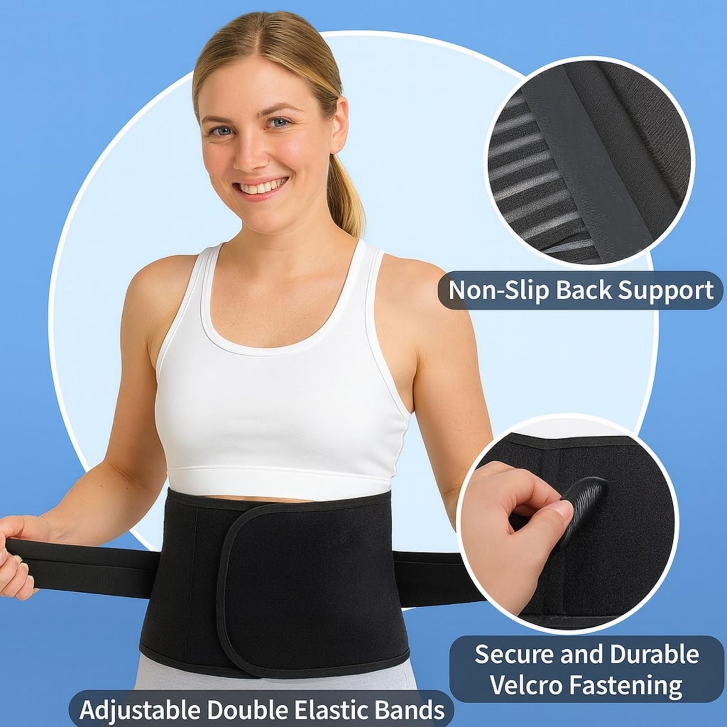 GooseFit Back Brace for Lower Back Pain Relief with Removable Lumbar Pad, Adjustable Back Support Belt for Men & Women, Breathable Mesh Lumbar Support for Sciatica, Herniated Disc, Scoliosis (Medium)