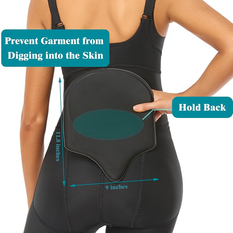 Post Surgery Liposuction Ab Boards and Foams Set (Black) - 8.7x12.2in Front, 11.8x9in Back, 2-Piece Paz Wean