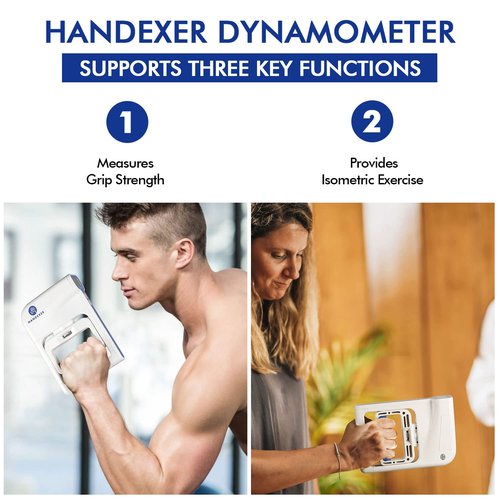 Handexer Grip Strength Tester 265lb/120kg, Digital Hand Dynamometer FDA Registered with Backlit LCD for Grip Strength Testing and Training