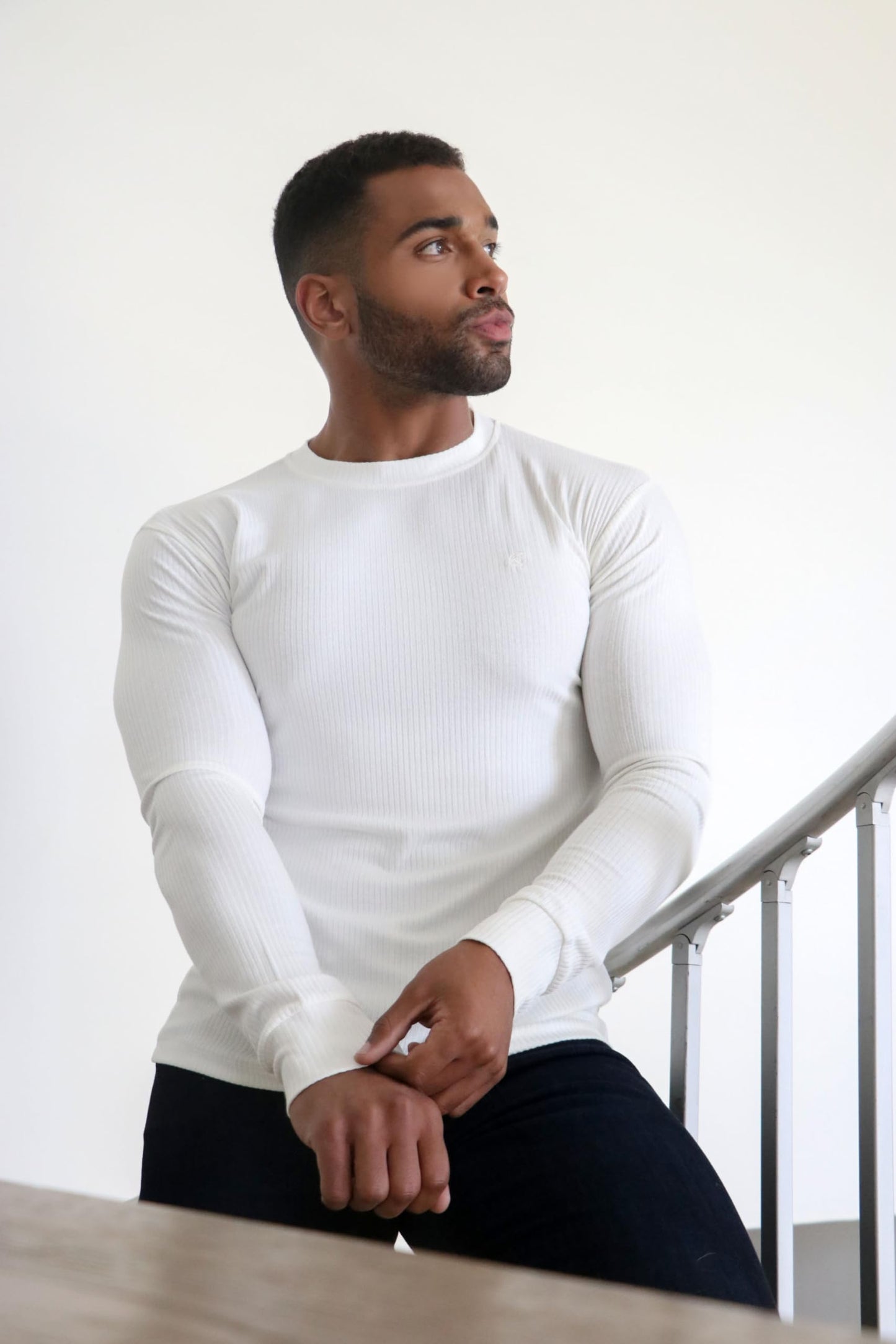 The Argo Ultra Soft Long Sleeve T-Shirt for Men - Order a Size Up, White/XL