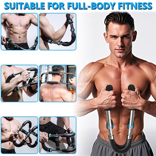 Chest Workout Equipment, 66-110lb Adjustable Arm Trainer, Chest Trainer for Men, Arm Workout Equipment, Portable Detachable Spring Resistance Home Fitness Equipment for Enhancing Upper Body Muscle