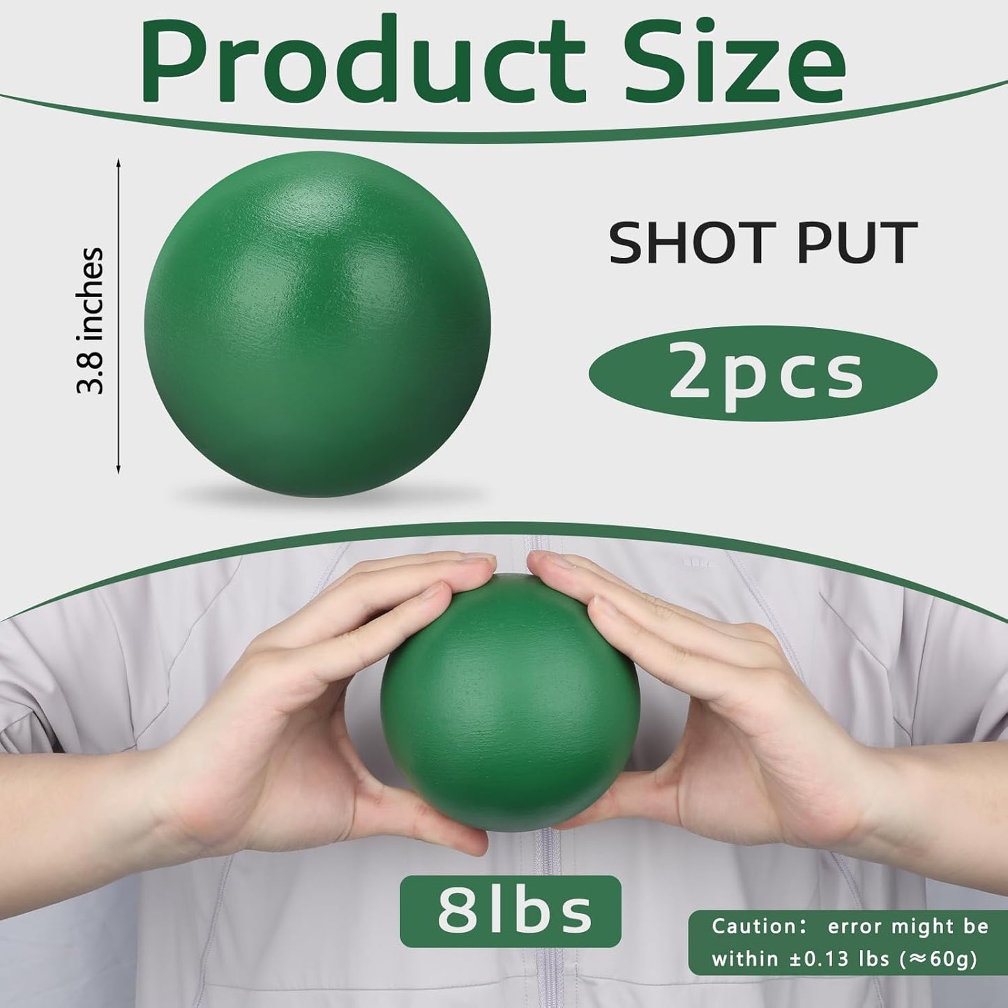 2 Pack Iron Shot Put Set Shot Put Ball 8lbs Sport Track and Field Weight Balls for Outdoor High School Practice Throwing