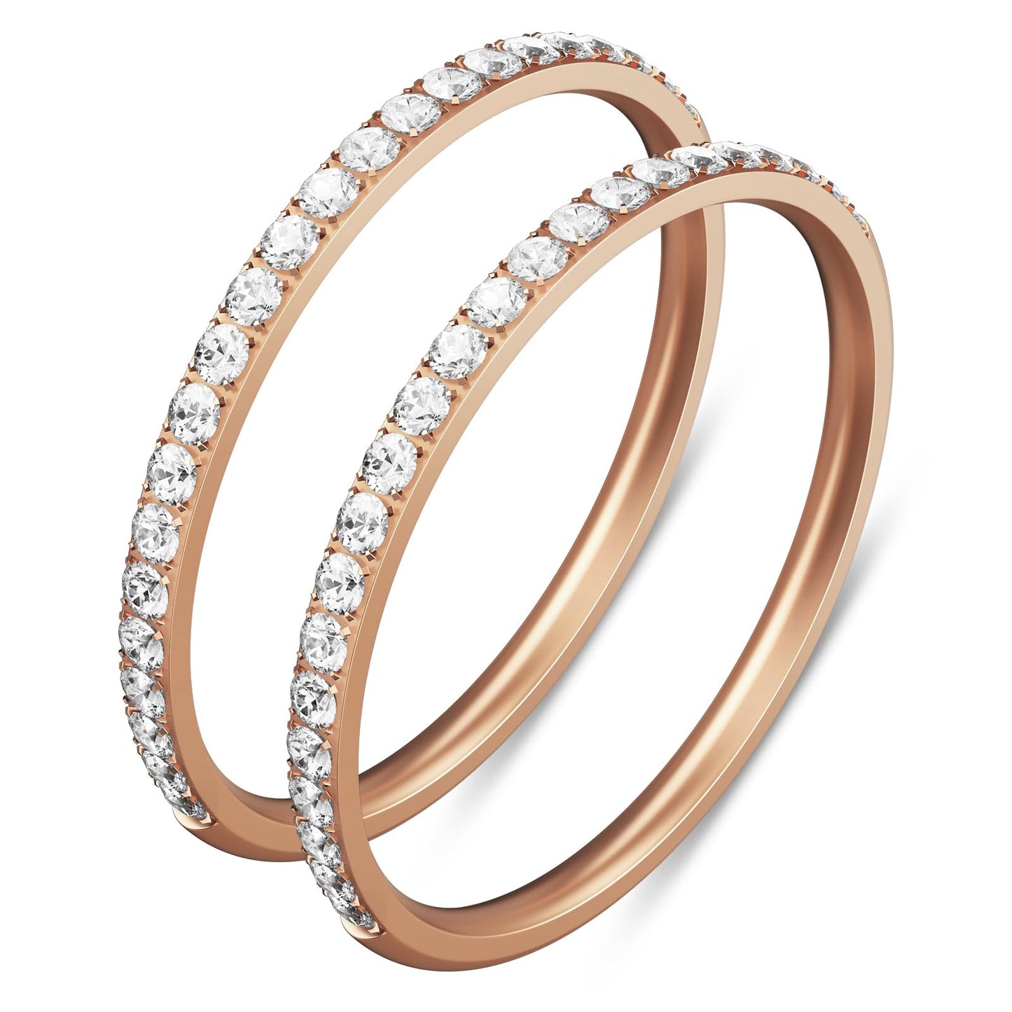 2-Pack 14K Gold Plated Stackable Bands for Oura Ring 5/Oura Ring Gen 4/3