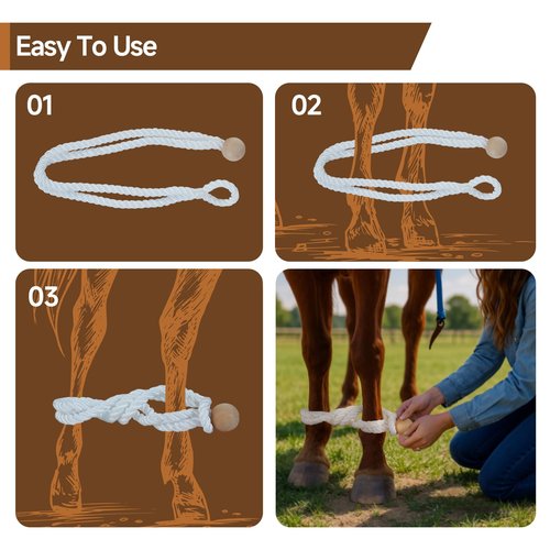 ZGYLIN Horse Hobbles, 27" Soft Nylon-Blend Hobbles for Foal or Pony, Adjustable Hobble for Horses, 2-Leg Hobbles for Horses to Control Kicking, Running