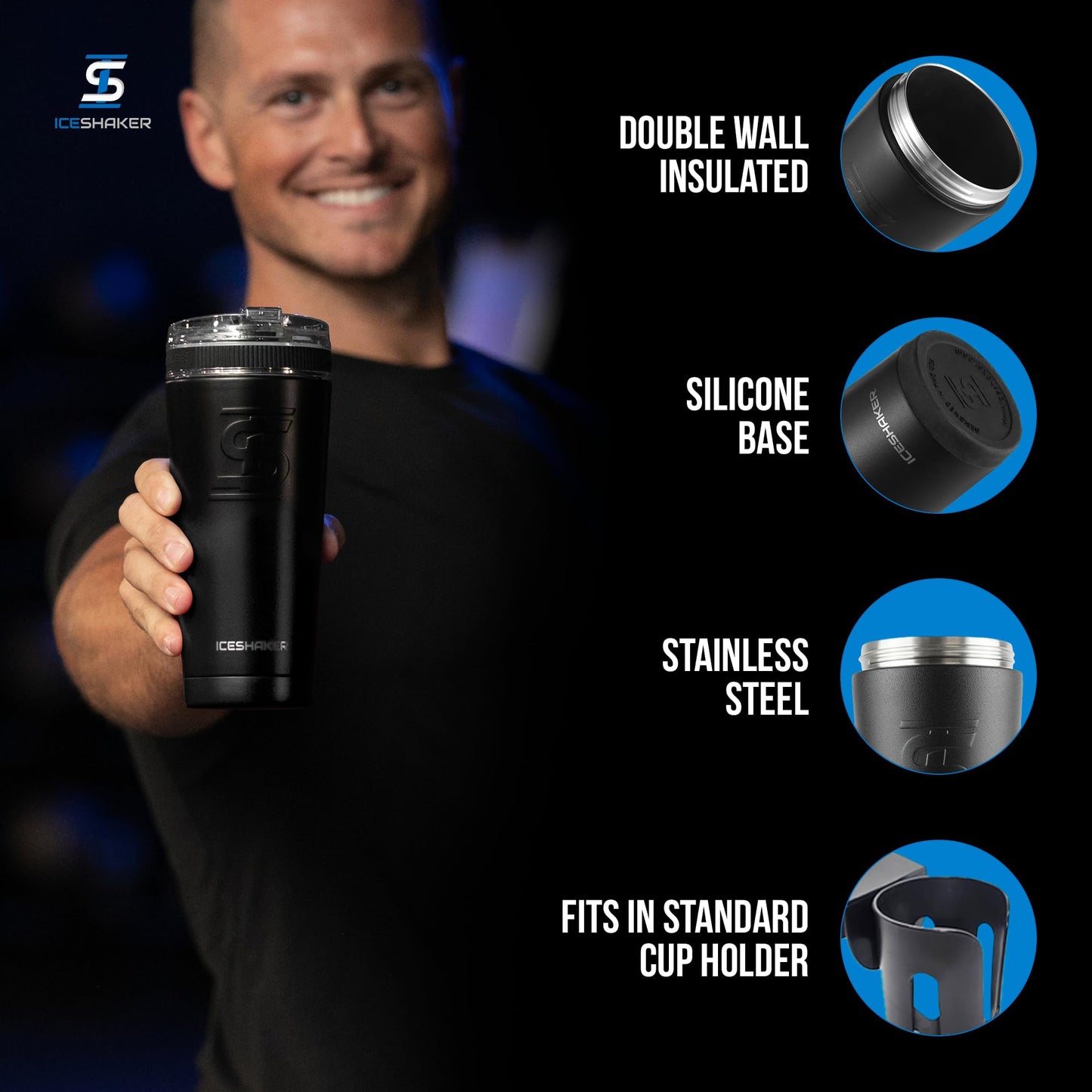 Ice Shaker 26 Oz Tumbler, Insulated Water Bottle with Straw, Stainless Steel Bottle, As Seen on Shark Tank, Water Bottle with Straw, Yellow