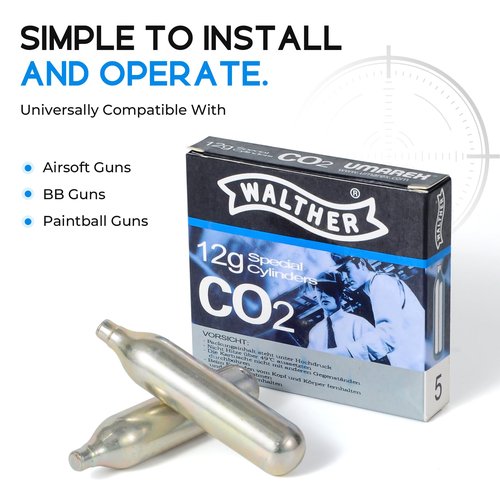 Soyishi 5 Count 12 Gram CO2 Cartridges Non-Threaded CO2 cartridges BB Gun CO2 BB Pistol CO2 Airsoft Pistol and CO2 Paintball Markers Snug fit Solid Seal
