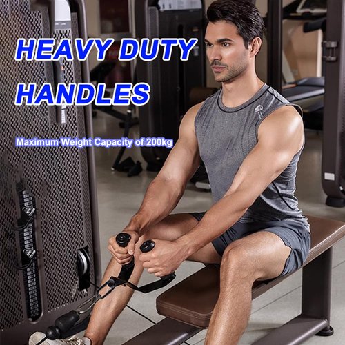 J Bryant Ergonomic Steel Rowing Handles - Non-Slip TPE Coating, 440LB Max Load, Comfortable Grip for Wrist Support - Triangle V Bar for LAT Pulldown & Cable Machines - Home Gym Essential