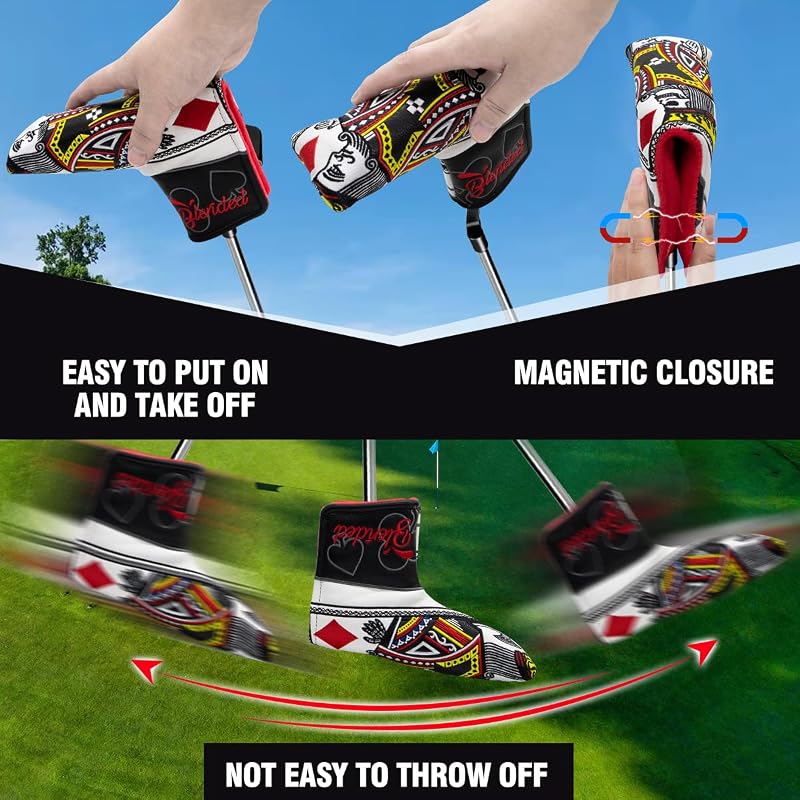 Blade Putter Head Cover with Magnetic Closure - Golf Mallet Driver/Blade Pvc Leather, 3-Layer Protection, For Most Brands - Variation: Blade Putter