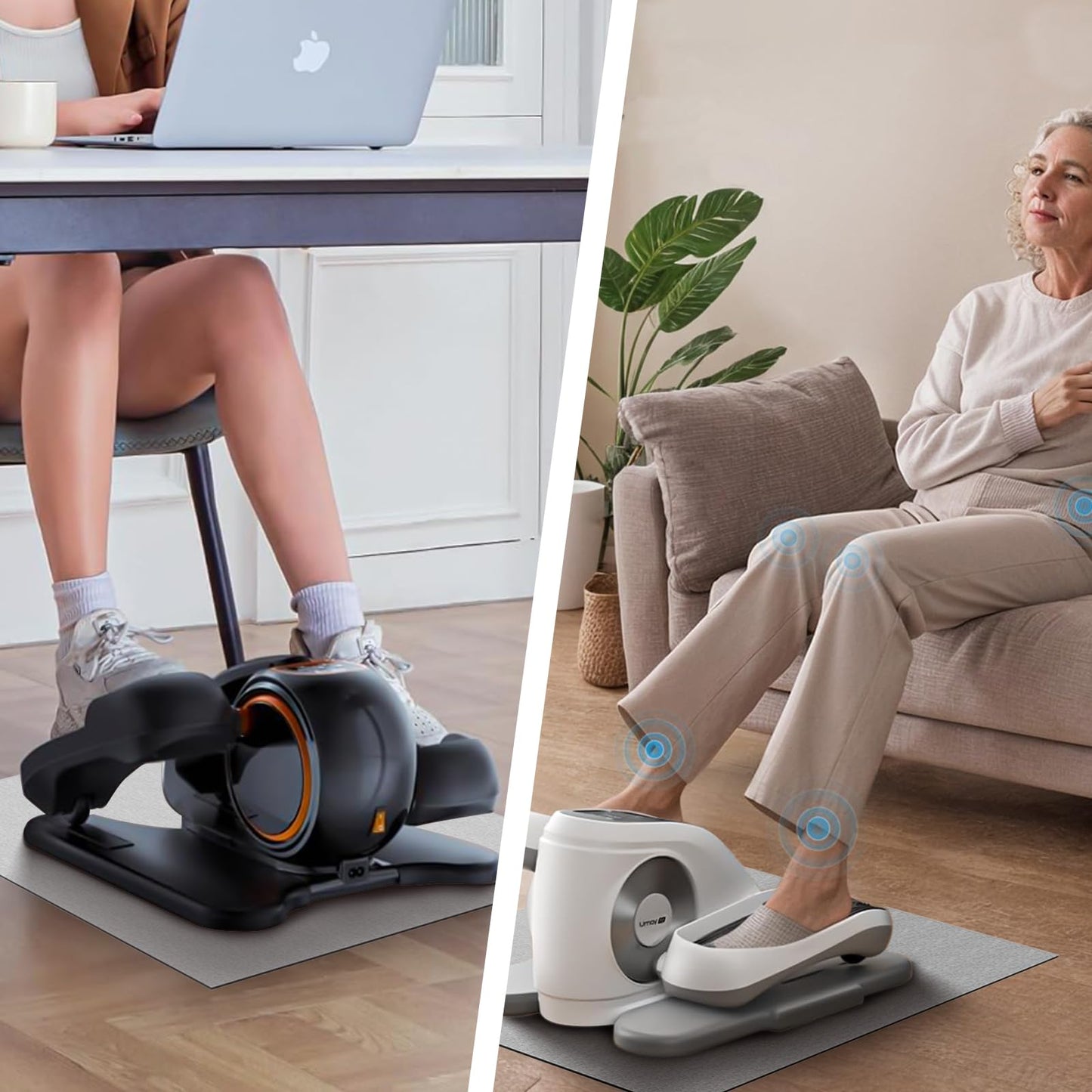 Wiojtry Non-Slip Mat for Under Desk Elliptical and Portable Floor Bike, Elliptical Mats for Seniors Home Sports Mats and Mini Elliptical Exercise Bikes, Ellipse Machine Mat