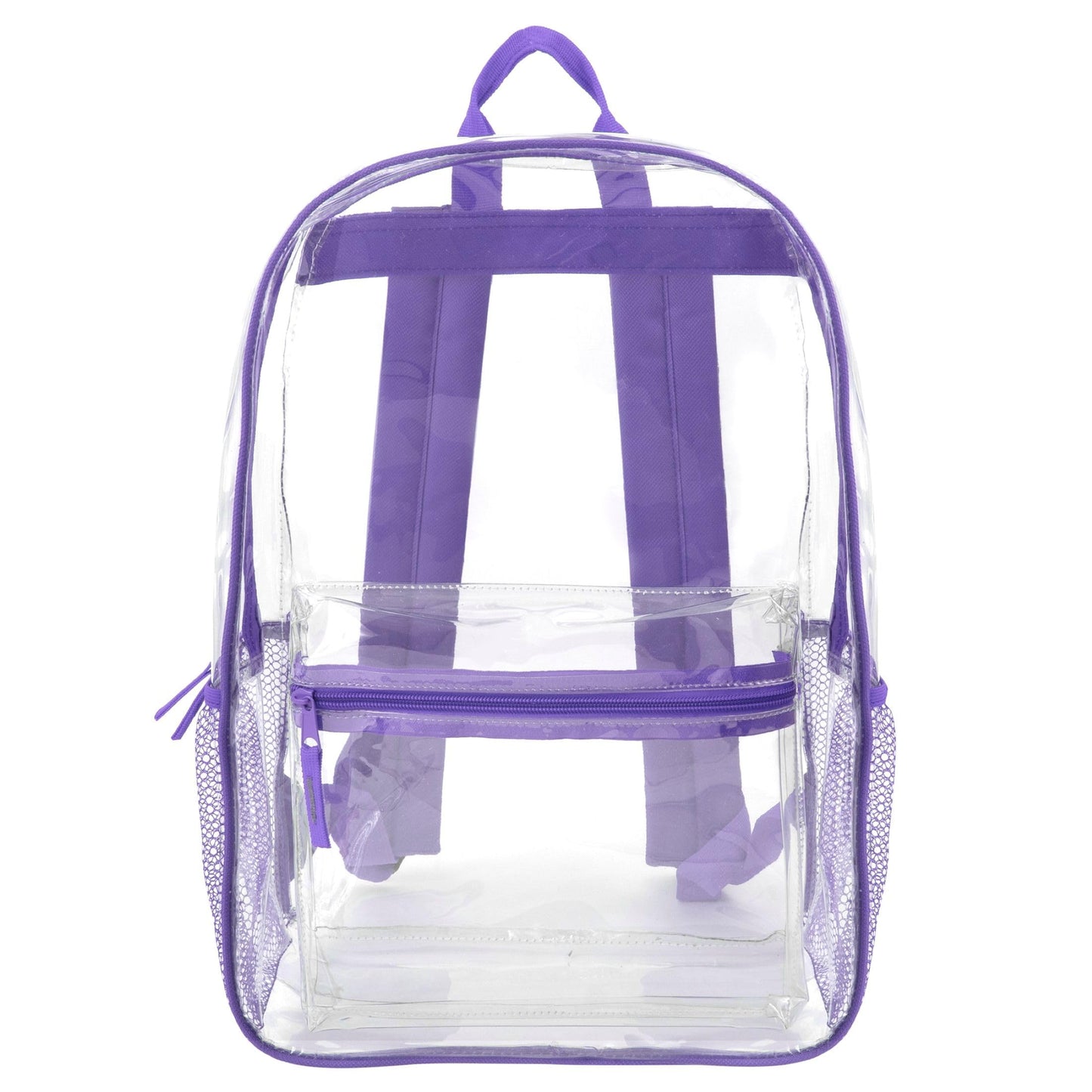 Clear Backpack Heavy Duty Transparent Bookbag for Kids, Boys, Girls, School, Travel, Stadium Approved (Purple)