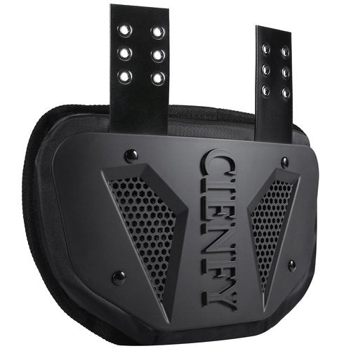Cienfy Football Back Plate for High-Impact Protection, Universal Football Backplate for Shoulder Pads, for Youth and Adult (Black, Youth)