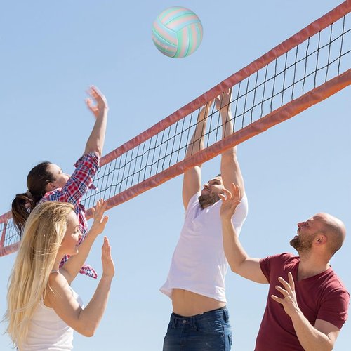 BYAOSUN Beach Volleyball Soft Official Size 5 Volleyball,Training Waterproof Volleyballs for Indoor Outdoor Pool Beginner Teenager Adult(Blue Pink Green)
