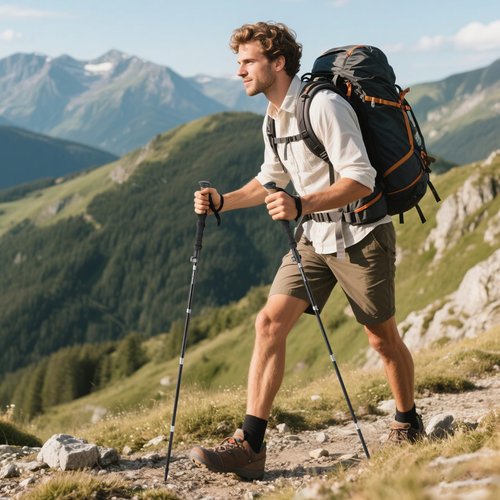 Collapsible Hiking Poles Folding Trekking Poles Walking Stick Lightweight Aluminum Hiking Gear with Metal Quick Lock,Cork Handle,Adjustable 2 PC Stick for Seniors Women Men