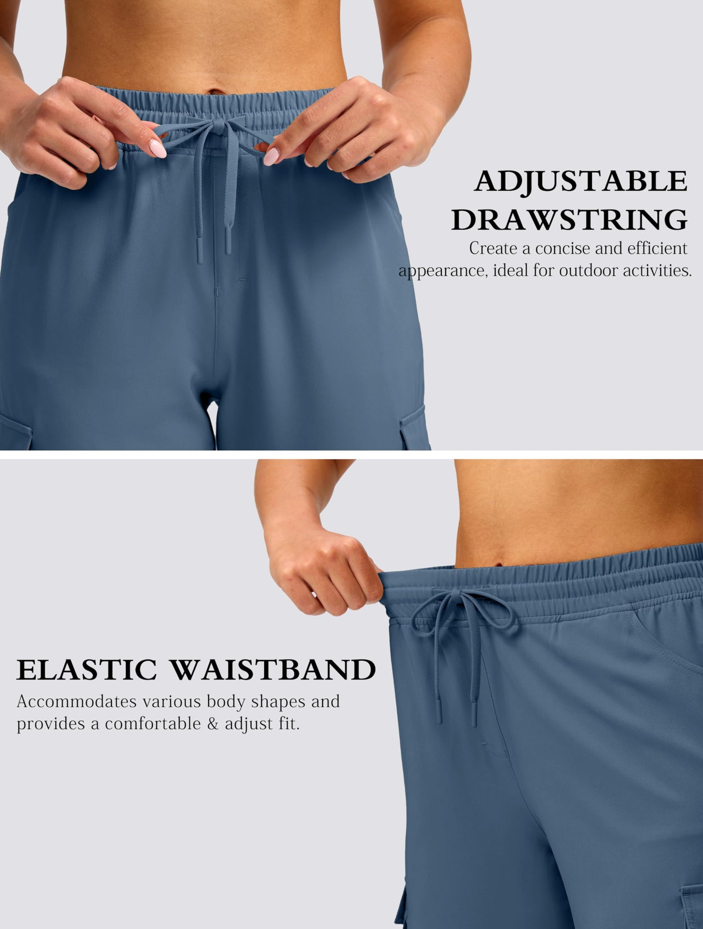 Viodia 15" Long Shorts for Women Hiking Cargo Bermuda Shorts Lightweight Quick Dry Knee Length Capris for Summer Travel Fishing