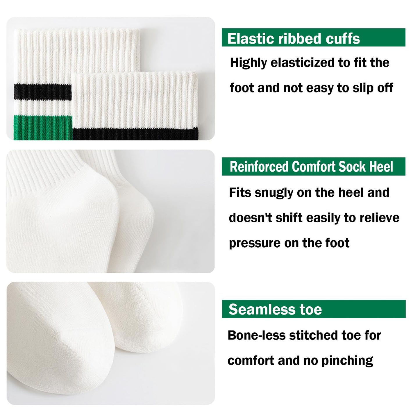 hiqqifazz women's men's selected Athletic round neck socks cotton stripe socks 5/10 pairs