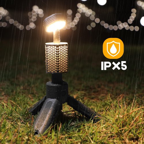 Telescopic Camping Lights, Rechargeable 10500mAh Camping Lantern with Storage Bag, Waterproof LED Camping Lamp with Magnetic, Portable Outdoor Tent Light for Camping,Hiking,Emergency,Fishing (Black)