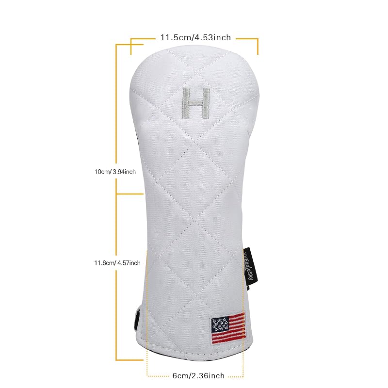 USA Flag Golf Headcovers Driver Fairway #3 #5 Hybrid - White