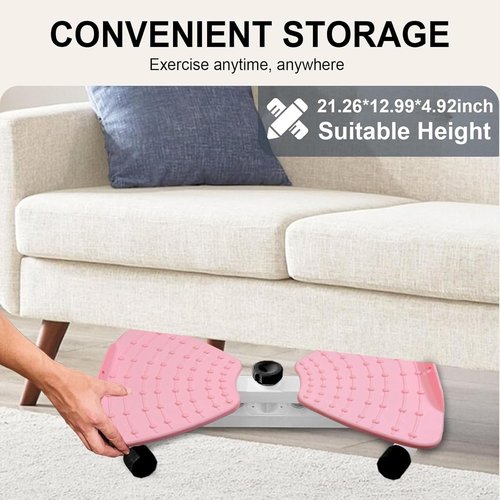 Waist Twister, Waist Twister Ab Machine with 300 lbs Weight Capacity Anti-Slip Twist Board, Noiseless Ab Twister Machine with Resistance Bands, Waist Sculptor for Home Gym Exercise (Pink)