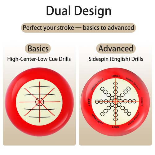 LitoRC Billiards Training Cue Ball with Instructions and Storage Bag 2-1/4'' for American Eight Ball Billiards Pool Cue Ball Pool Table Accessories for Beginners and Professionals