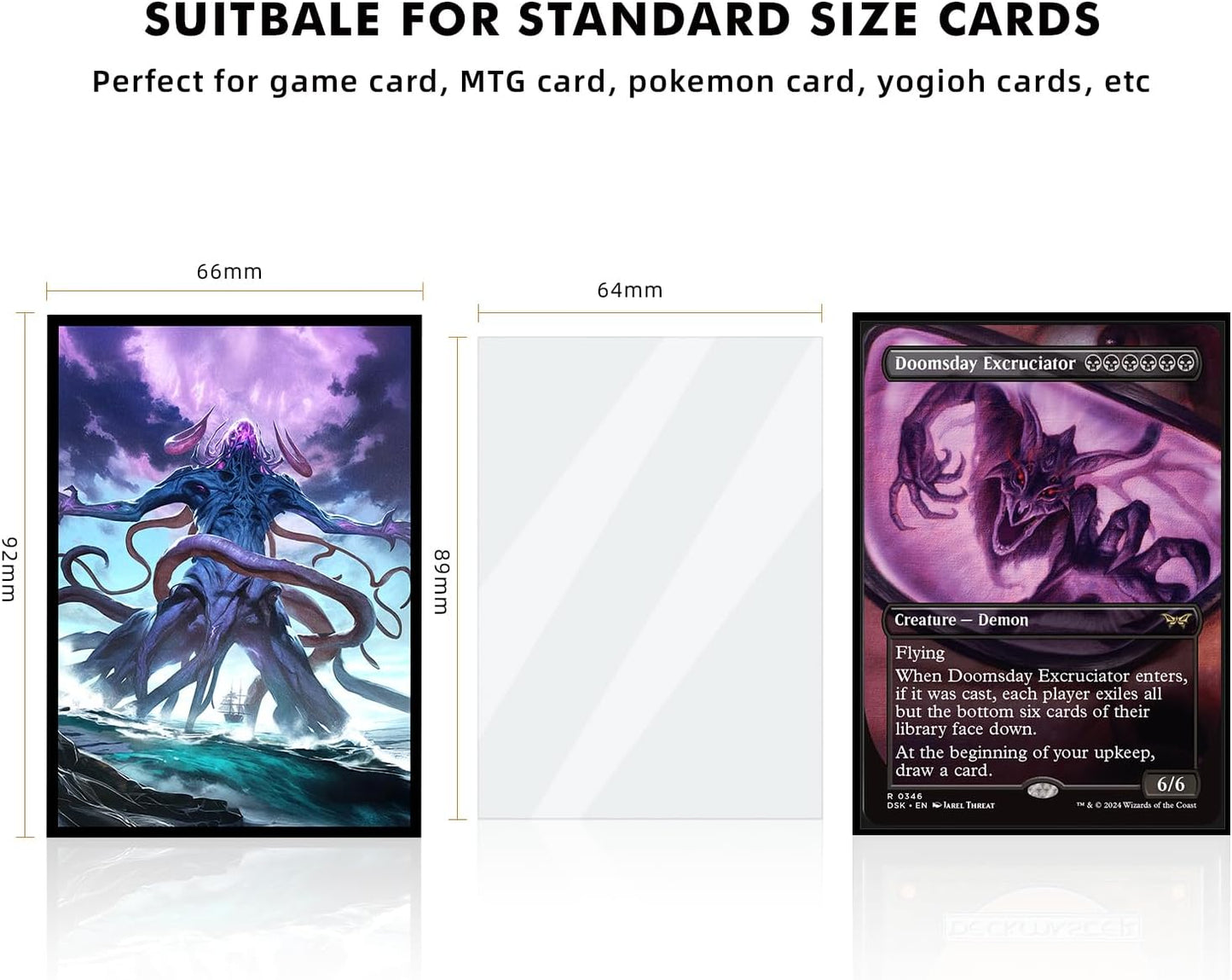 100 MTG Card Sleeves with 100 Inner Sleeve, Textured Back Art Sleeves, Fit Standard Size Cards - Eldrazi