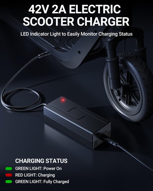 SAYSOLAK 42V 2A Electric Scooter Charger for Hover-1 Journey Alpha Highlander Dynamo Gambit Helios Alpha Cargo Escape Formula Jive Scooters, 9.8Ft Power Adapter Replacement Fit for 36V Li-Ion Battery