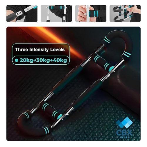 Twister Arm Trainer 60-90lb – Adjustable Chest Workout Equipment, Power Twister Bar, Arm Strength Trainer for Home Workout, Portable Spring Resistance for Men & Women, Upper Body Fitness Equipment