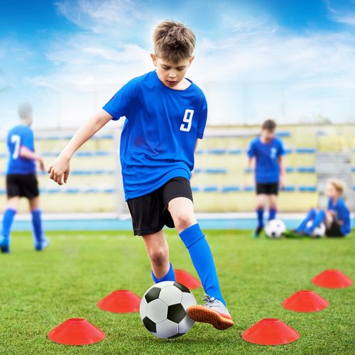VAVOSPORT Kids Soccer Goals for Backyard Set - 2 of 6x4 ft Portable Soccer Goal Training Equipment, Practice Soccer Net with Soccer Ball, Cones, Soccer Set for Toddler Youth Sports Outdoor Games Play