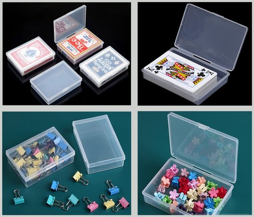 Clear Plastic Playing Card Boxes Snaps Closed Poker Gaming Playing Card Deck Cases Holder Plastic Storage Box Clear Trading Card Box Card Storage Organizer for Bank Business Card (10Pcs)