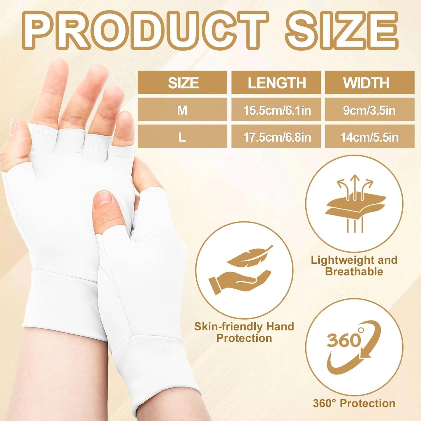 3 Pairs Elderly Skin Thin Protector Gloves Tone Fingerless Gloves Bruise Abrasion Protective to Cover Bruising