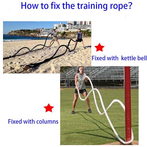HayWHNKN 1.5''x50ft Battle Rope Heavy Battle Exercise Training Rope Dacron for Strength Training