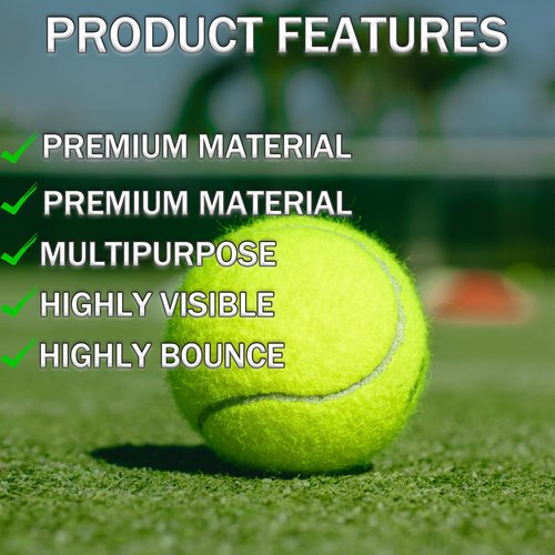 SHYUJAJIE Tennis Balls, 20 Pack Training Tennis Balls,High Elasticity Practice Tennis for Beginner, Exercise Playing Balls for Pet Dog (Yellow)
