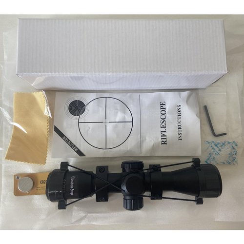 MYEBONG 4x32 Crossbow Scope, Archery Aiming Scope with Red and Green Glass Etched Crosshair, Illuminated Type for Hunting