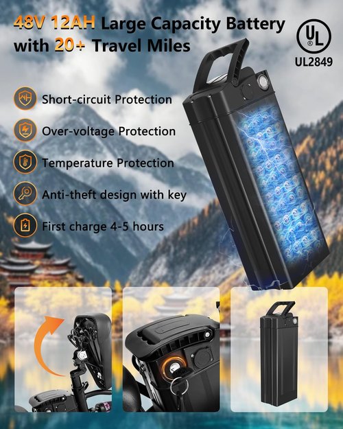 Setohet 14"/20" Foldable Electric Bike, Small Ebike for Adults,Peak 500W Brushless Motor Max Speed 20MPH & Pas Range 18-23 Miles, Mini E-Bike for Commuter/Travel/School NJ (Upgraded-3 Shock Absorbers)
