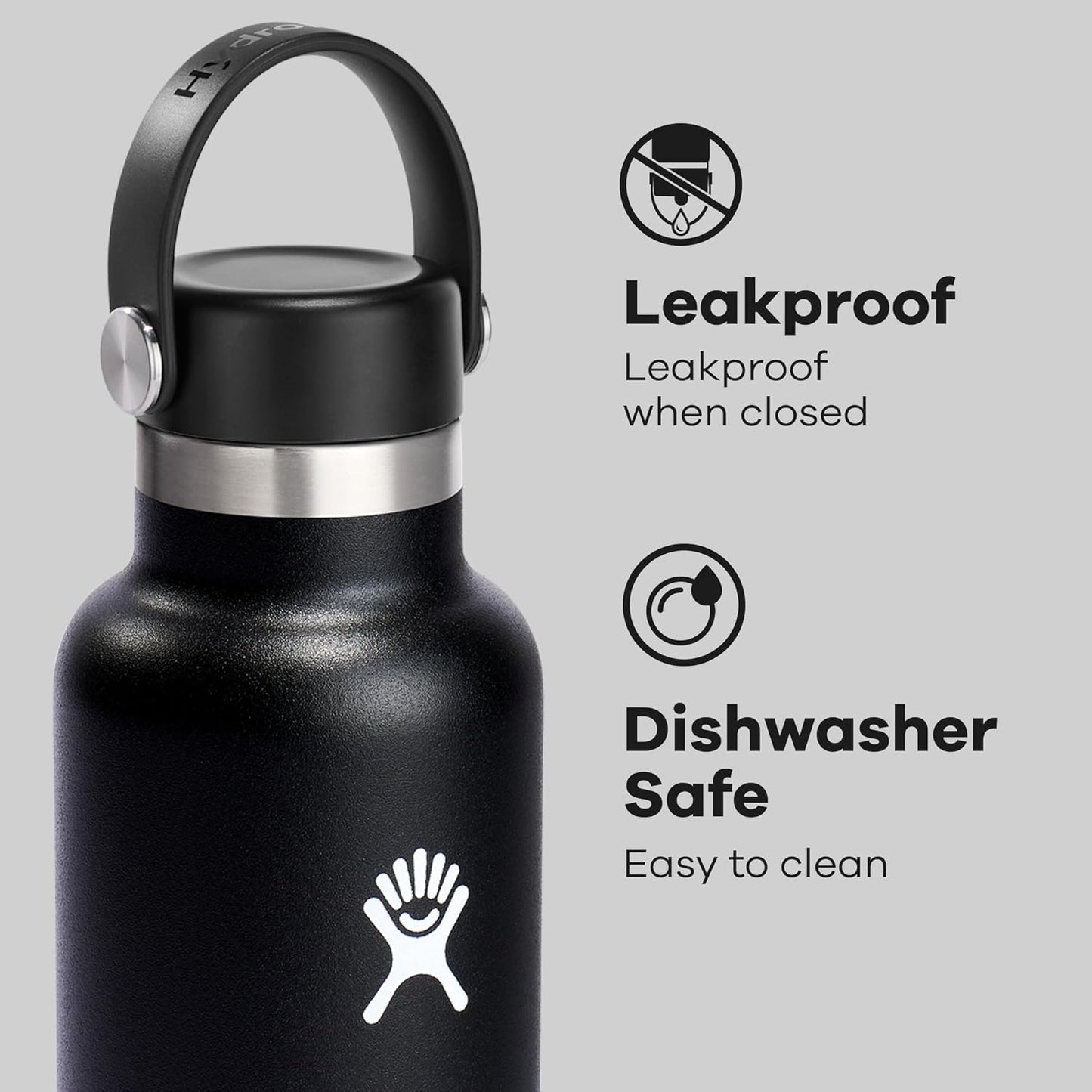 Hydro Flask Water Bottle - Insulated Stainless Steel - Non Spill, Leakproof in 24 Oz White
