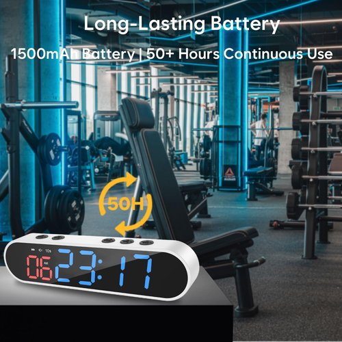 Portable Gym Timer Clock - Small Workout Interval Timer with Strong Magnet, Gym Clocks for Home Gym/Garage/Boxing/Fitness