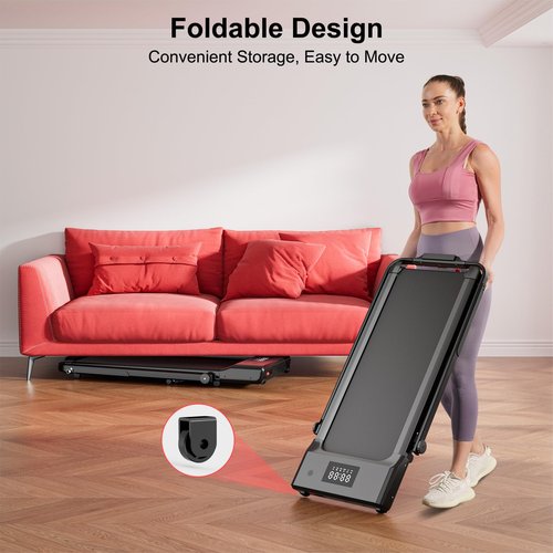 Walking Pad Treadmill with Incline and Handle bar, 300 Lbs Capacity Foldable Small Treadmills for Home with APP Remote Control and LED Display, 7.5MPH Portable Treadmill 3.0HP