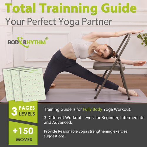 BODYRHYTHM Yoga Auxiliary Chair with Lumbar Back Support for Abs & Core, Balance Handstand, Flexibility and Strength Training and Back Pain Relieving. (Grey)