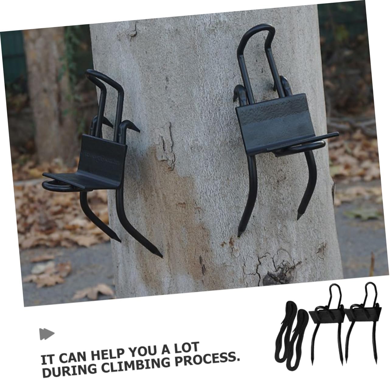 1set Tree Climbing Gear Climbing Spikes Comfortable Foot Plate and Protective Pads for Outdoor Use for Beginners and Experienced Climbers