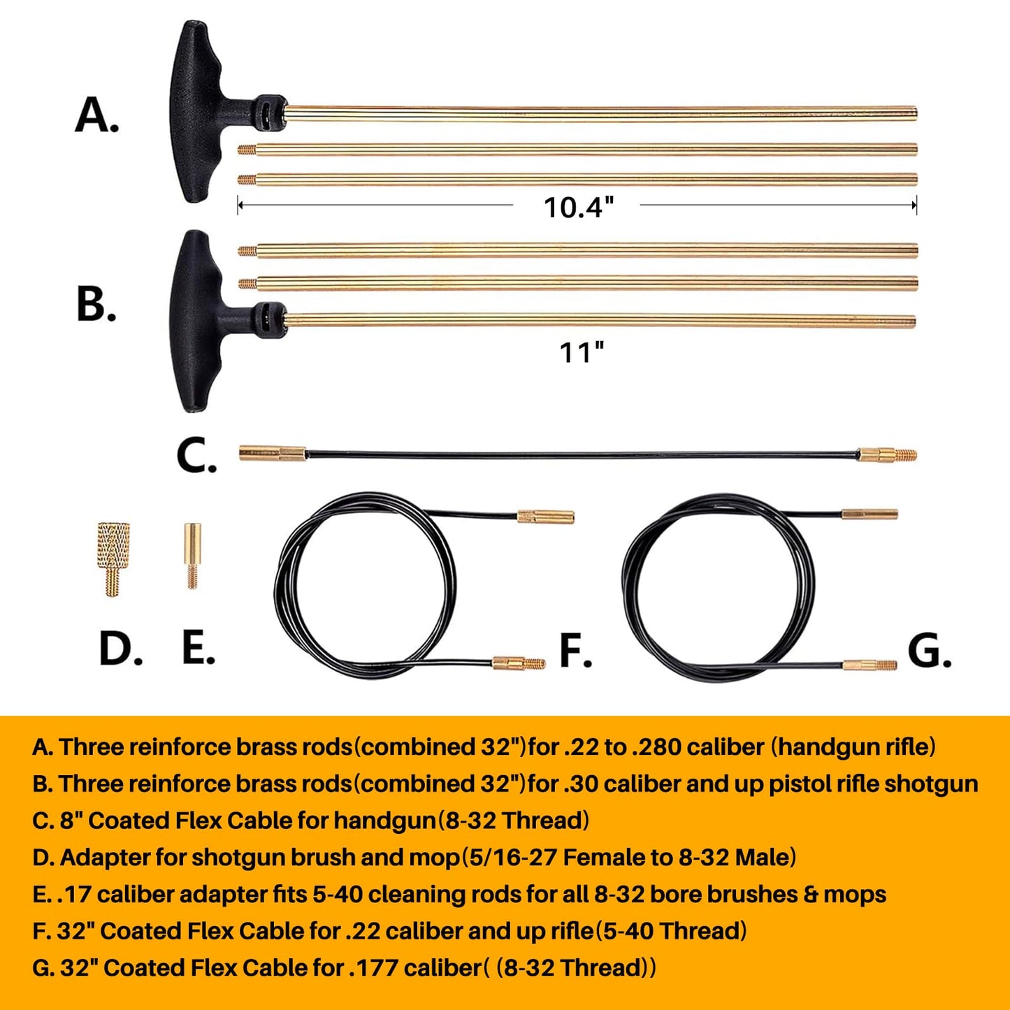 BOOSTEADY Gun Cleaning Kit Universal Gun Cleaning Kit Shotgun Pistol Cleaning Kit with Lightweight Organized Carrying Case Gun Cleaning Supplies Gun Cleaner Bottle Brass Jags and Tips